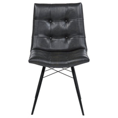 Aiken Faux Leather Upholstered Dining Side Chair Charcoal Grey (Set of 4)
