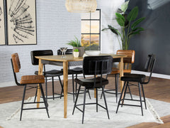 Tampa Furniture Outlet - Coaster - Partridge 7-piece Counter Dining Set Espresso and Camel - 110578-S7