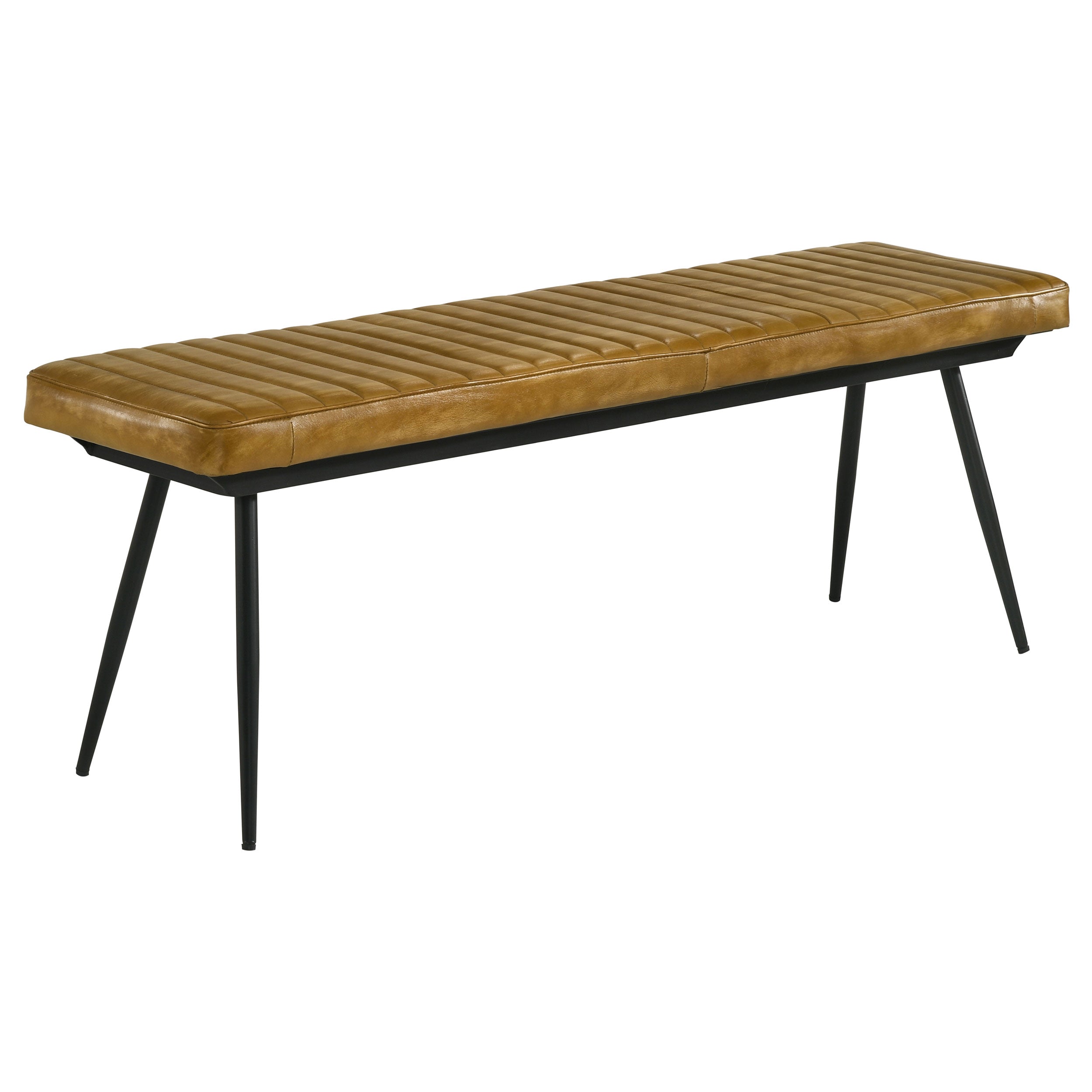 Tampa Furniture Outlet - Coaster - Misty Leather Upholstered Dining Bench Antique Camel - 110643