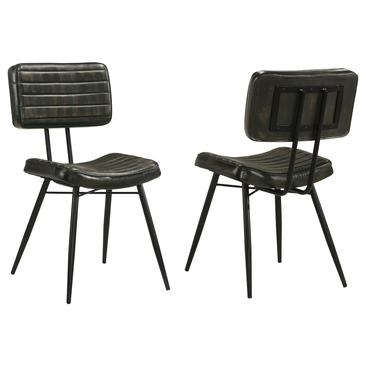 Tampa Furniture Outlet - Coaster - Misty Leather Upholstered Dining Chair Espresso (Set of 2) - 110652