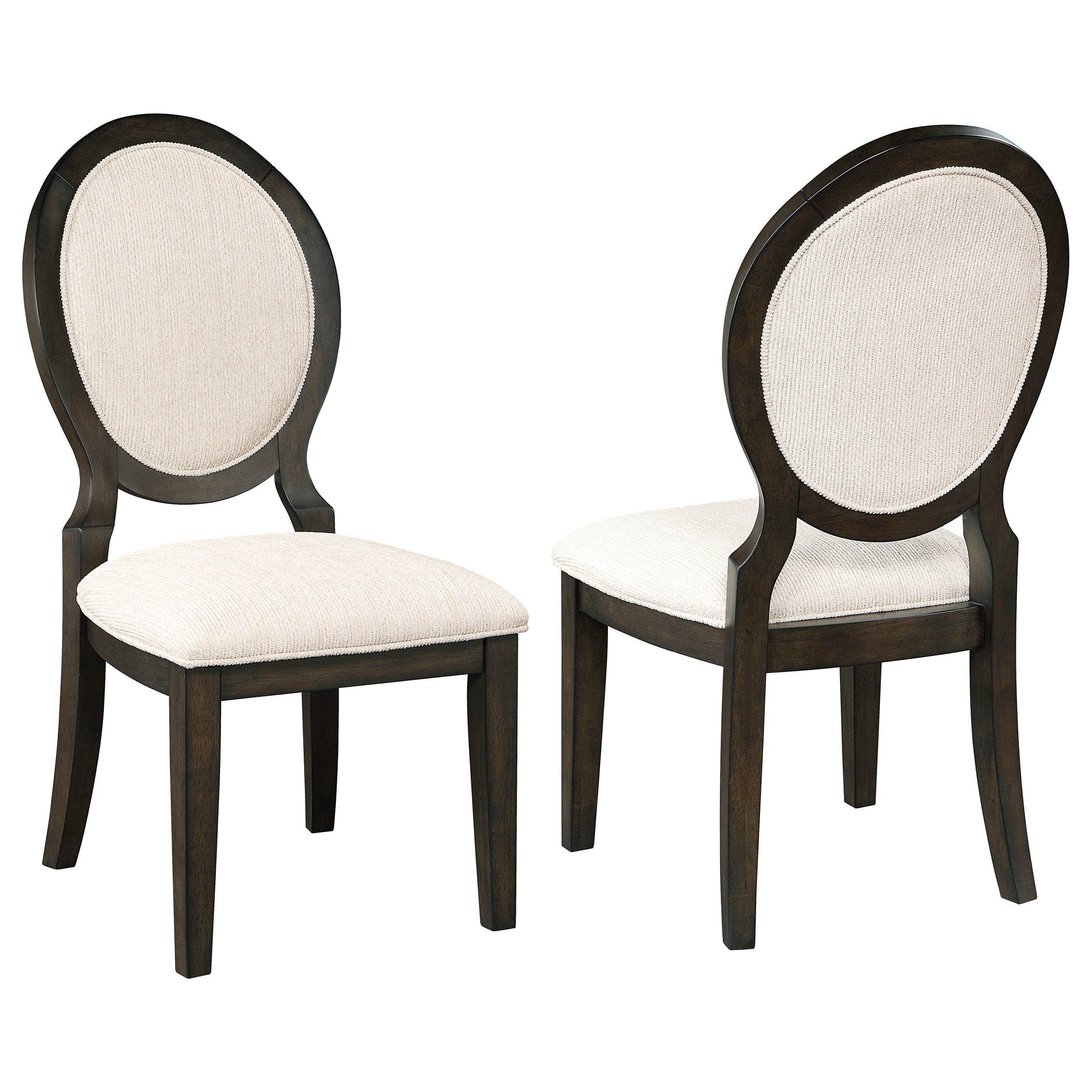 Tampa Furniture Outlet - Coaster - Twyla Oval Back Dining Side Chair Dark Cocoa (Set of 2) - 115102