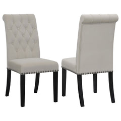 Tampa Furniture Outlet - Coaster - Alana Velvet Upholstered Dining Side Chair Sand (Set of 2) - 115182