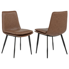 Tampa Furniture Outlet - Coaster - Ortega Upholstered Dining Side Chair Coffee (Set of 2) - 115472