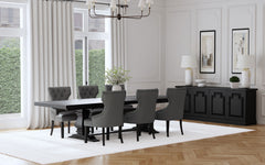 Tampa Furniture Outlet - Coaster - Florence 7-piece 126-inch Extension Dining Table Set Grey - 115531-S7G