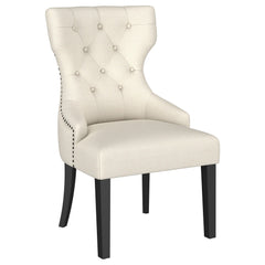 Tampa Furniture Outlet - Coaster - Baney Fabric Upholstered Dining Side Chair Cream and Black - 115572