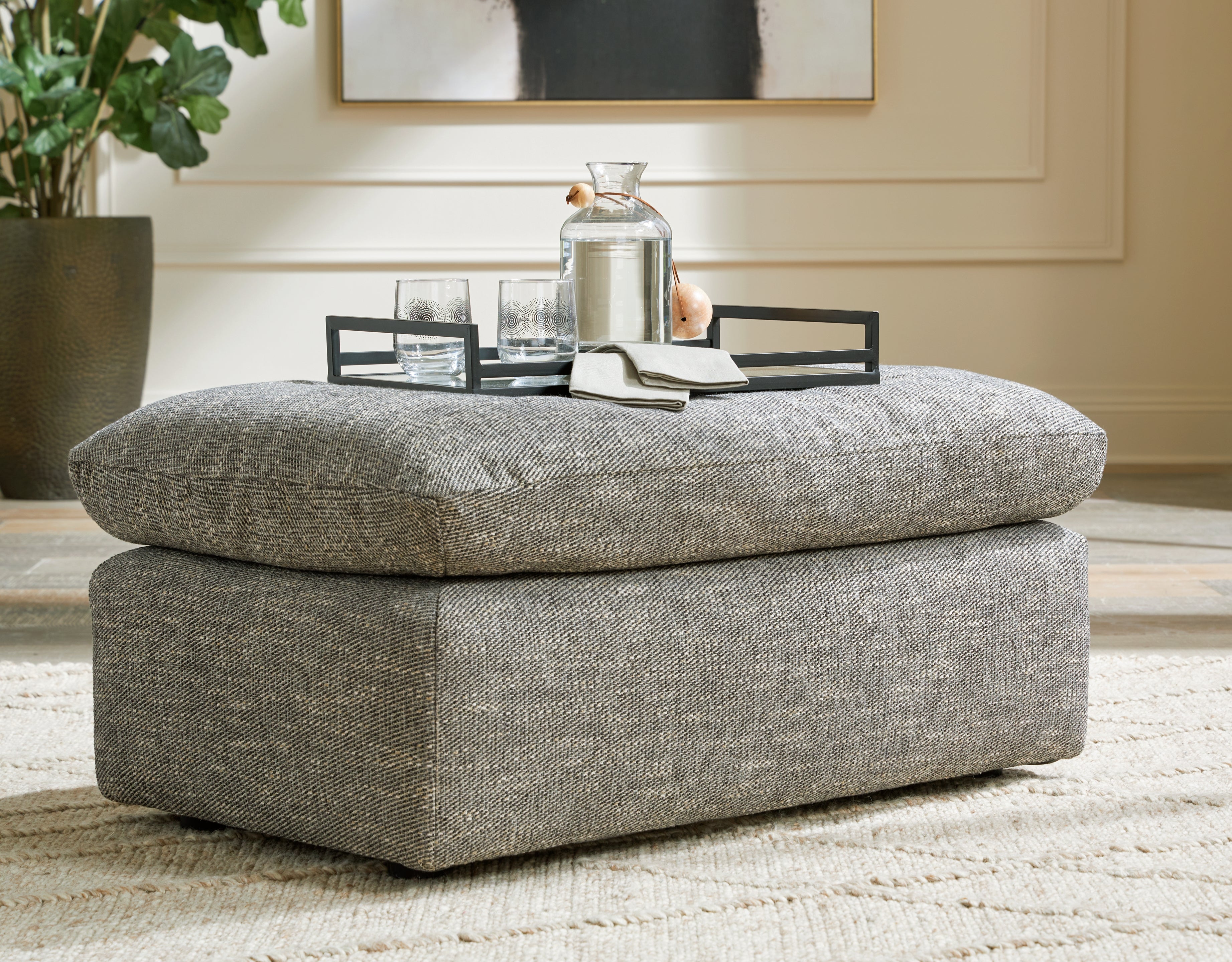 Tampa Furniture Outlet Lutz - Ashley Furniture - Dramatic Living Room - Ottoman / Granite - 1170214