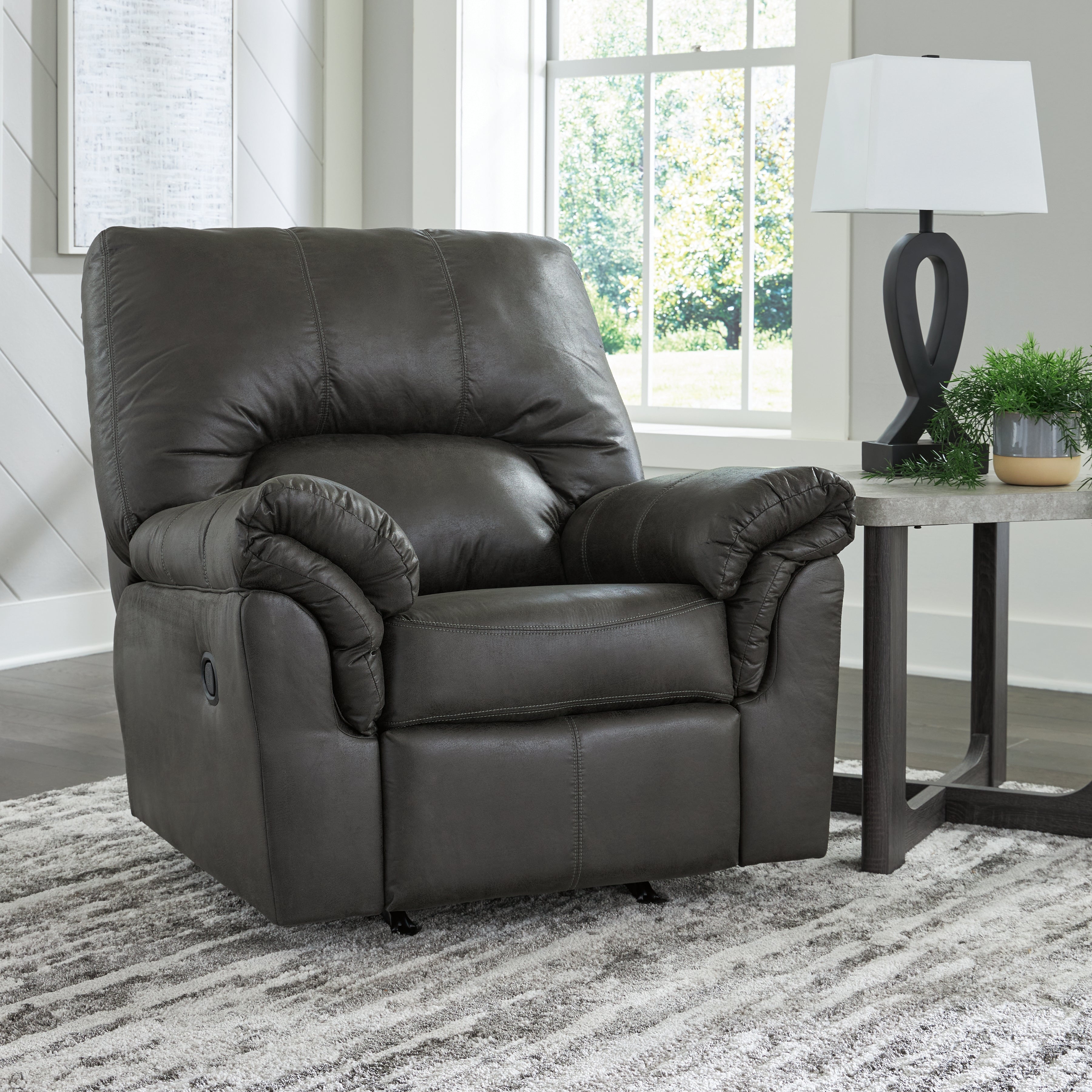 Tampa Furniture Outlet Lutz - Ashley Furniture - Bladen Living Room - Rocker Recliner / Slate - 1202125