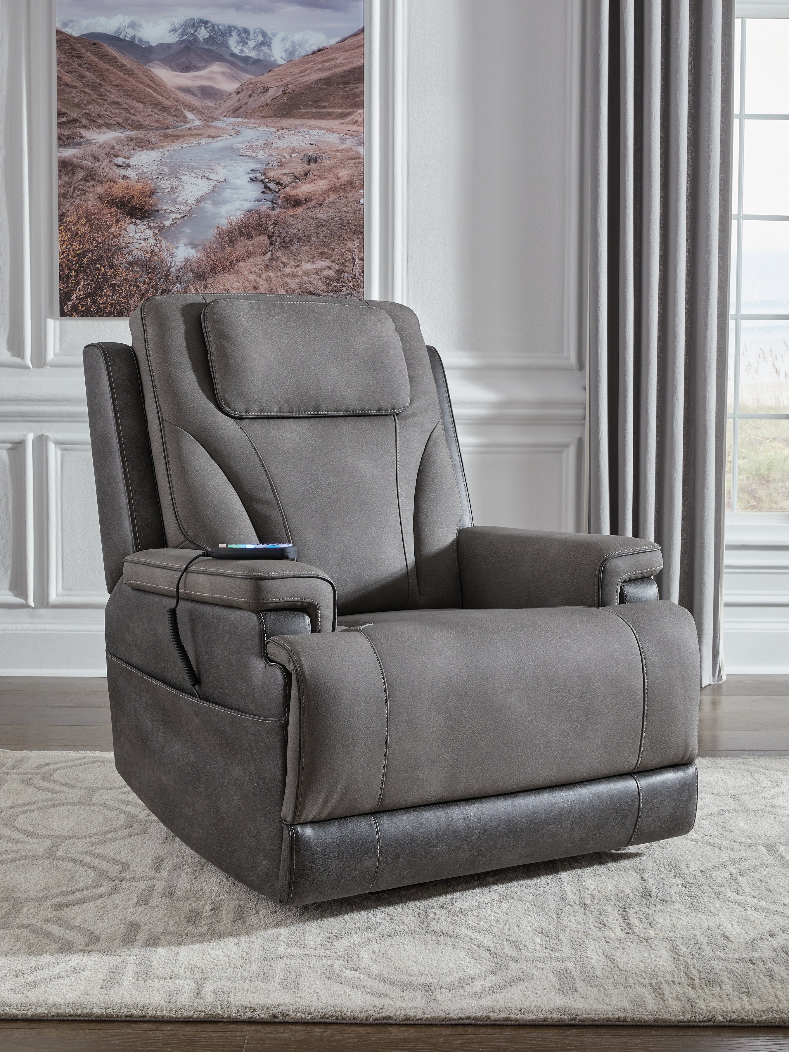 Tampa Furniture Outlet Lutz - Ashley Furniture - 4Z-Peaceful Pause Living Room - Power Lift Recliner / Slate - PC1210412