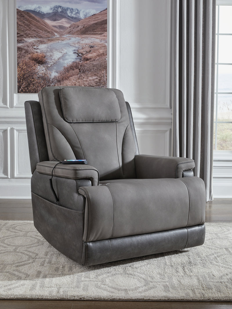 Tampa Furniture Outlet Lutz - Ashley Furniture - 4Z-Peaceful Pause Living Room - Power Lift Recliner / Slate - PC1210412