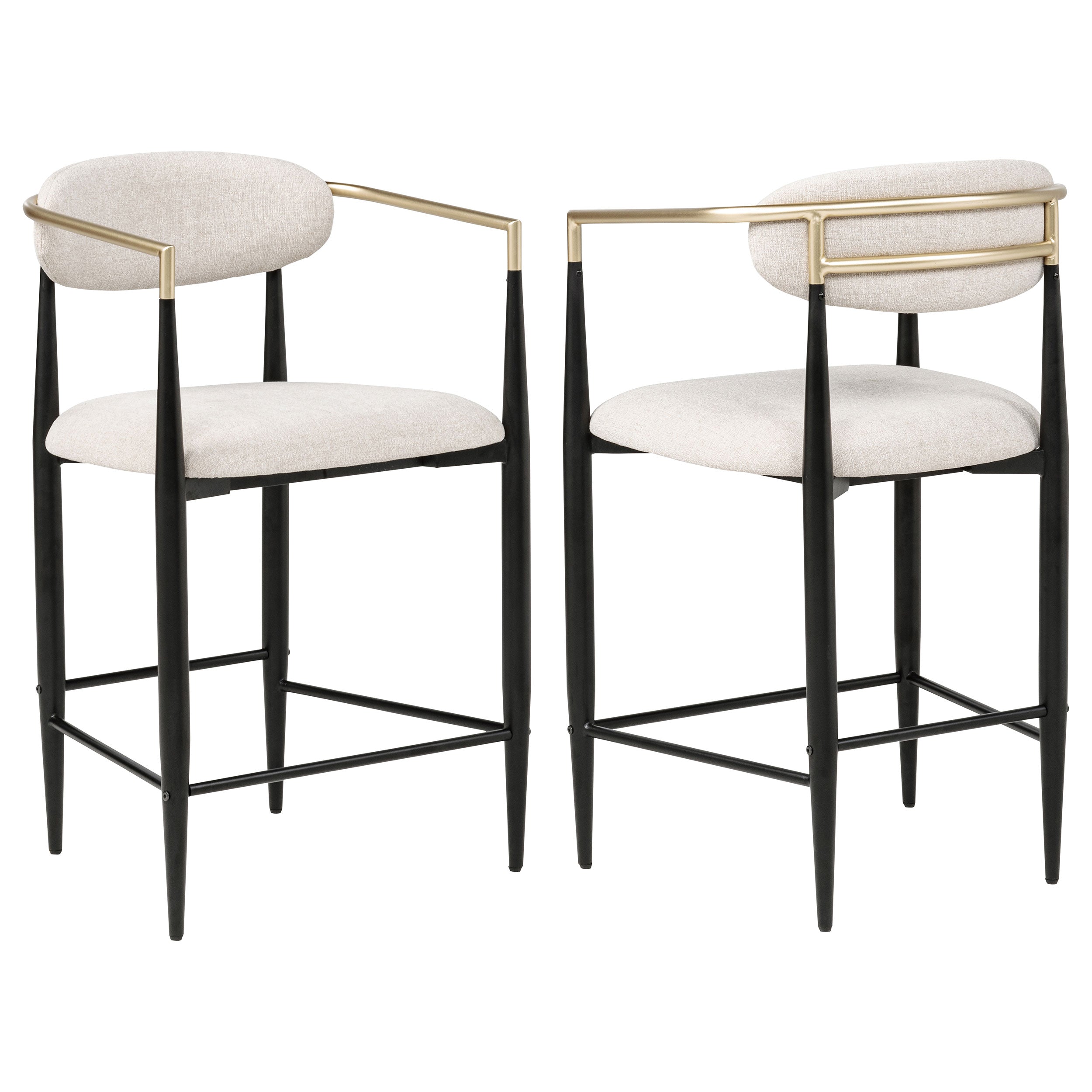 Tampa Furniture Outlet - Coaster - Tina Fabric Upholstered Counter Chair Beige (Set of 2) - 121184