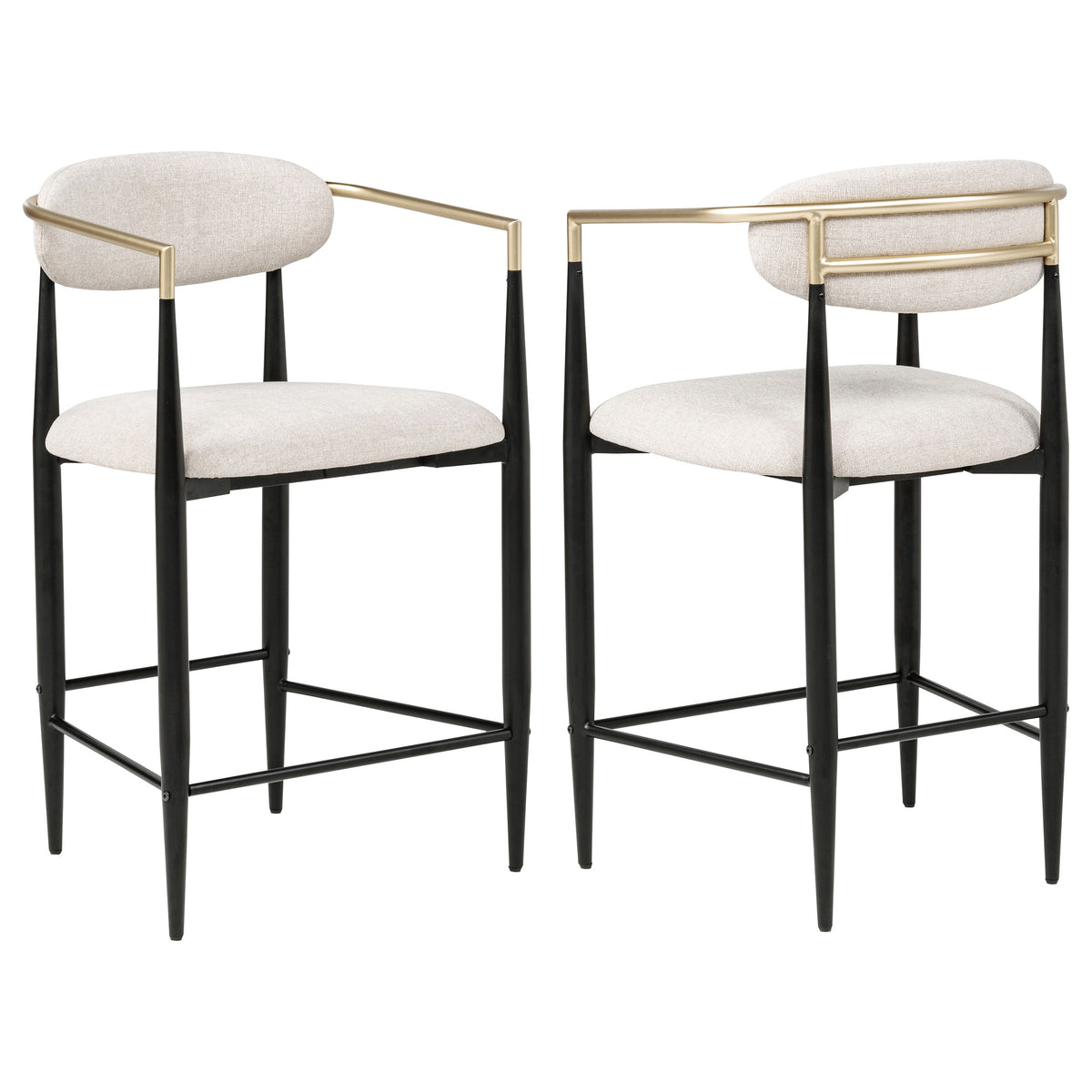 Tampa Furniture Outlet - Coaster - Tina Fabric Upholstered Counter Chair Beige (Set of 2) - 121184