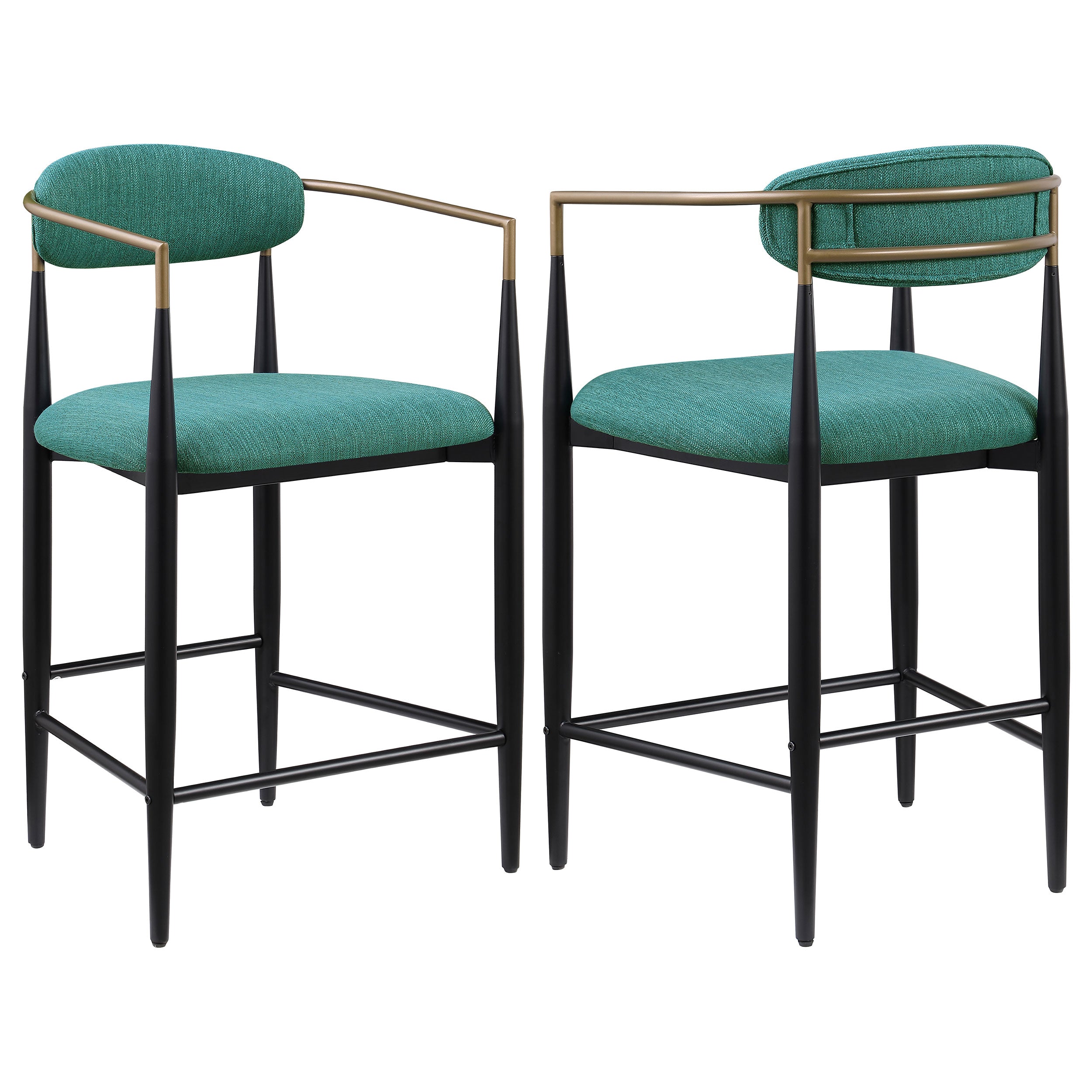 Tampa Furniture Outlet - Coaster - Tina Fabric Upholstered Counter Chair Green (Set of 2) - 121185