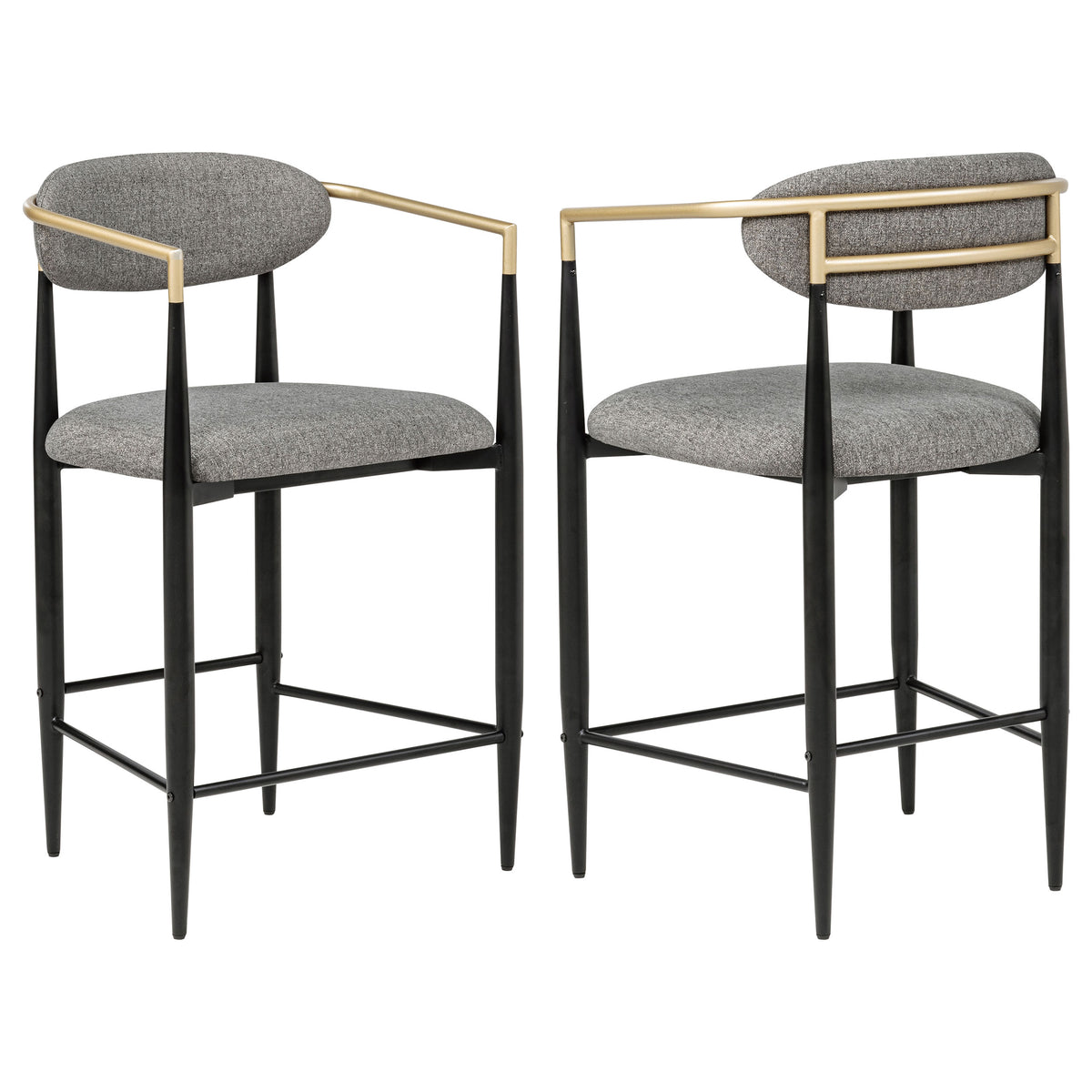 Tampa Furniture Outlet - Coaster - Tina Fabric Upholstered Counter Chair Dark Grey (Set of 2) - 121186