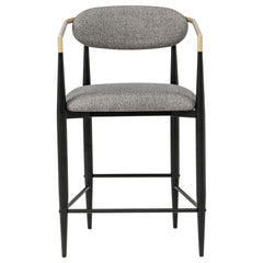 Tina Fabric Upholstered Counter Chair Dark Grey (Set of 2)