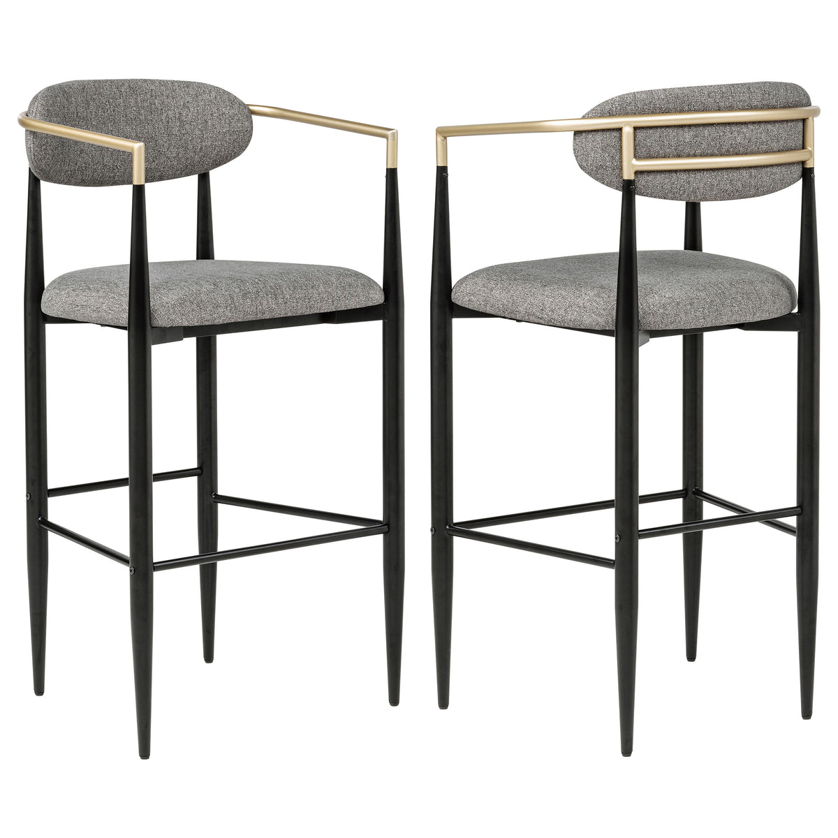 Tampa Furniture Outlet - Coaster - Tina Fabric Upholstered Bar Chair Dark Grey (Set of 2) - 121189