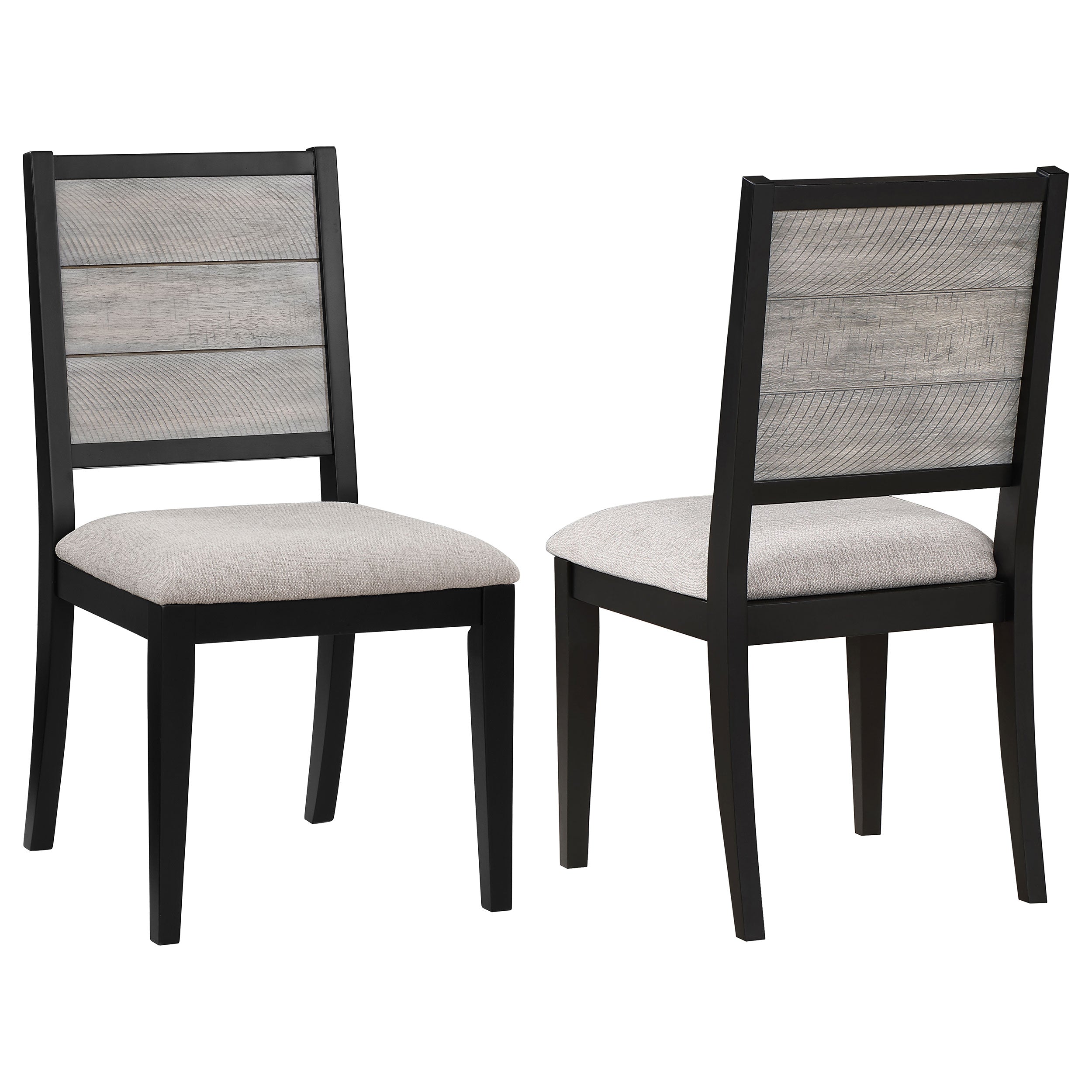 Tampa Furniture Outlet - Coaster - Elodie Wood Dining Side Chair Grey and Black (Set of 2) - 121222