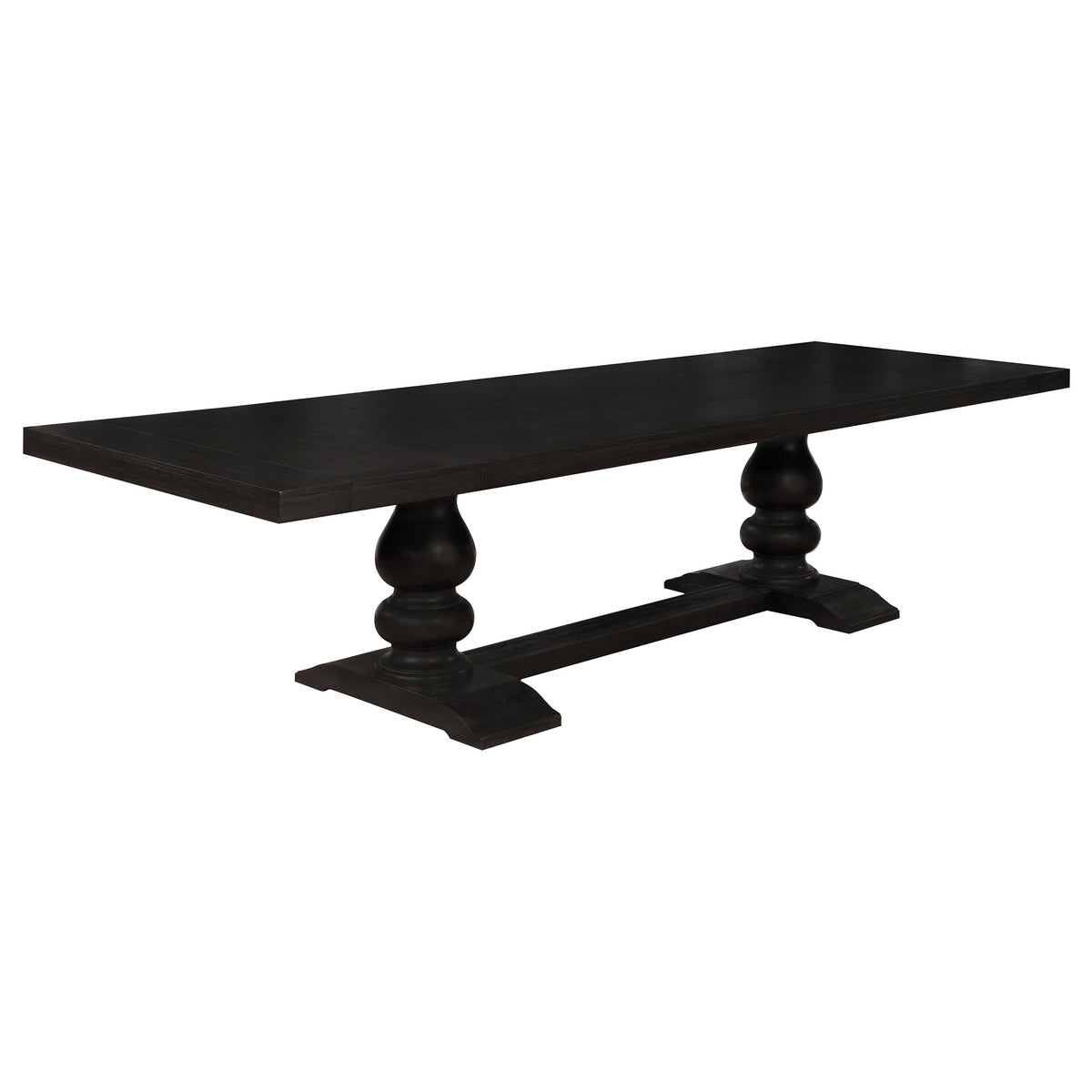 Tampa Furniture Outlet - Coaster - Phelps 123-inch Extension Leaf Dining Table Distressed Noir - 121231
