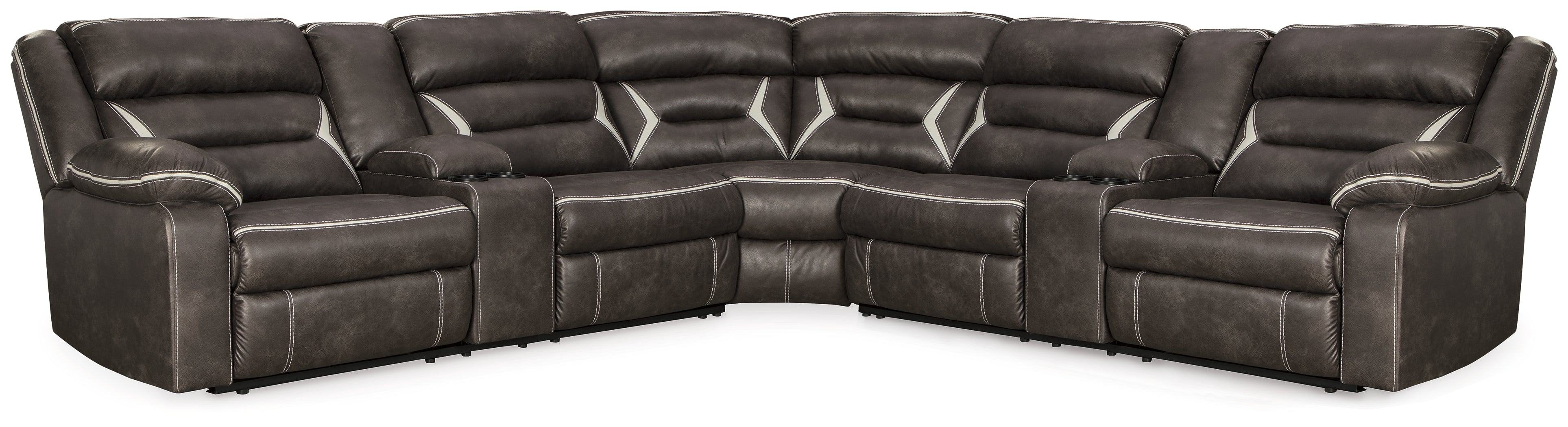 Tampa Furniture Outlet Lutz - Ashley Furniture - Kincord Sectional - 3-Piece Power Reclining Sectional / Midnight - 13104S5