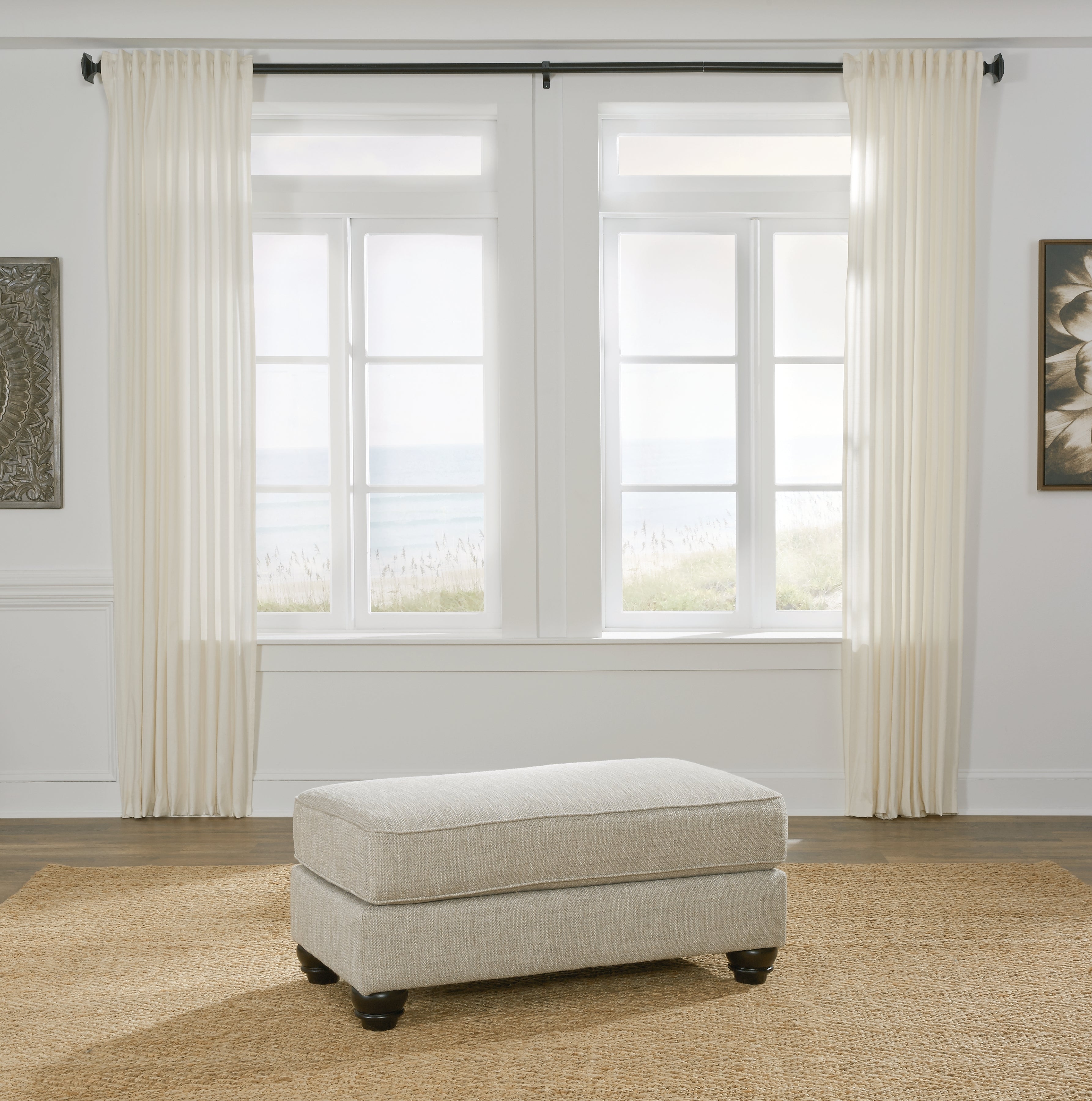 Tampa Furniture Outlet Lutz - Ashley Furniture - Asanti Living Room - Ottoman / Fog - 1320114