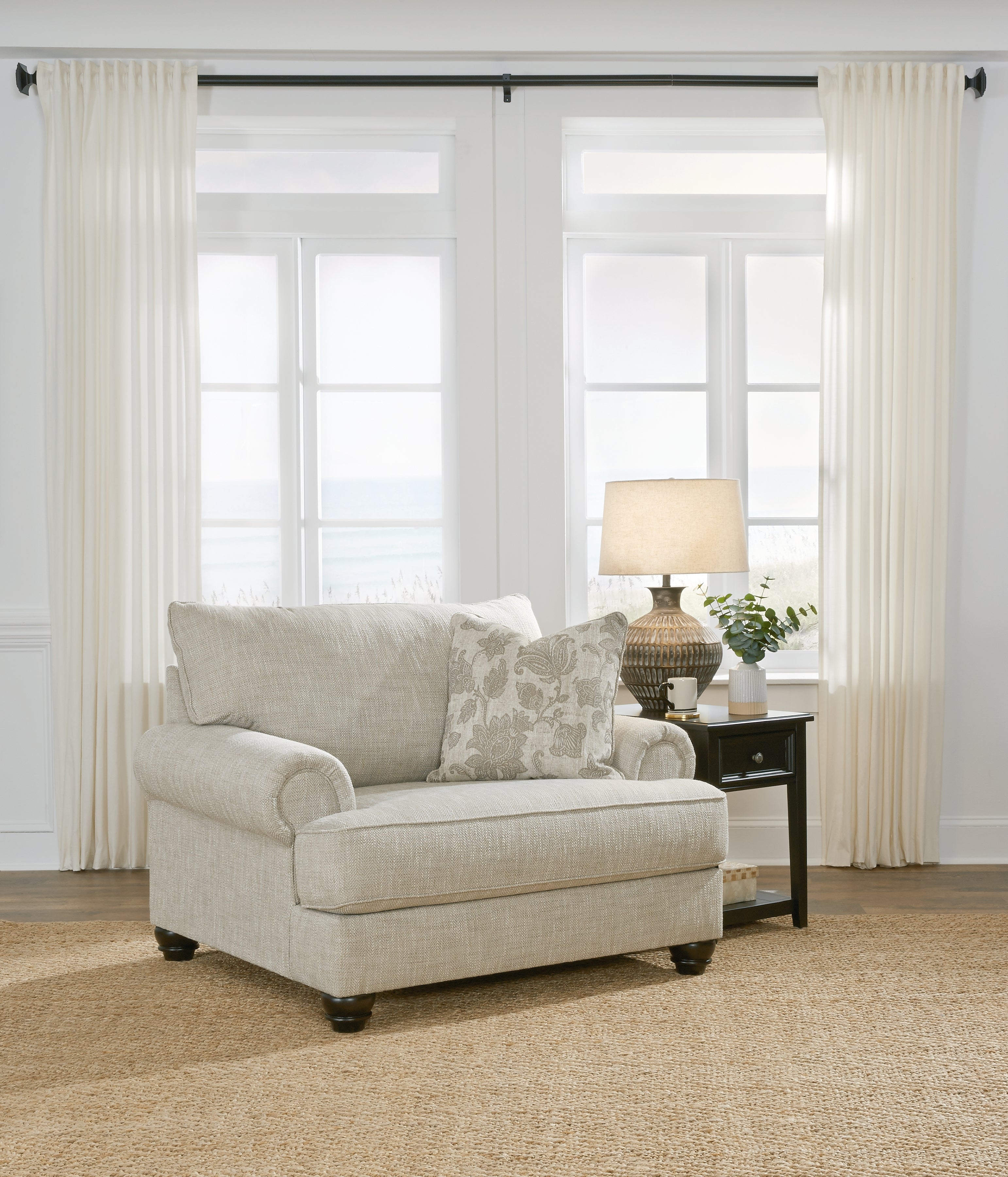 Tampa Furniture Outlet Lutz - Ashley Furniture - Asanti Living Room - Chair and a Half / Fog - 1320123
