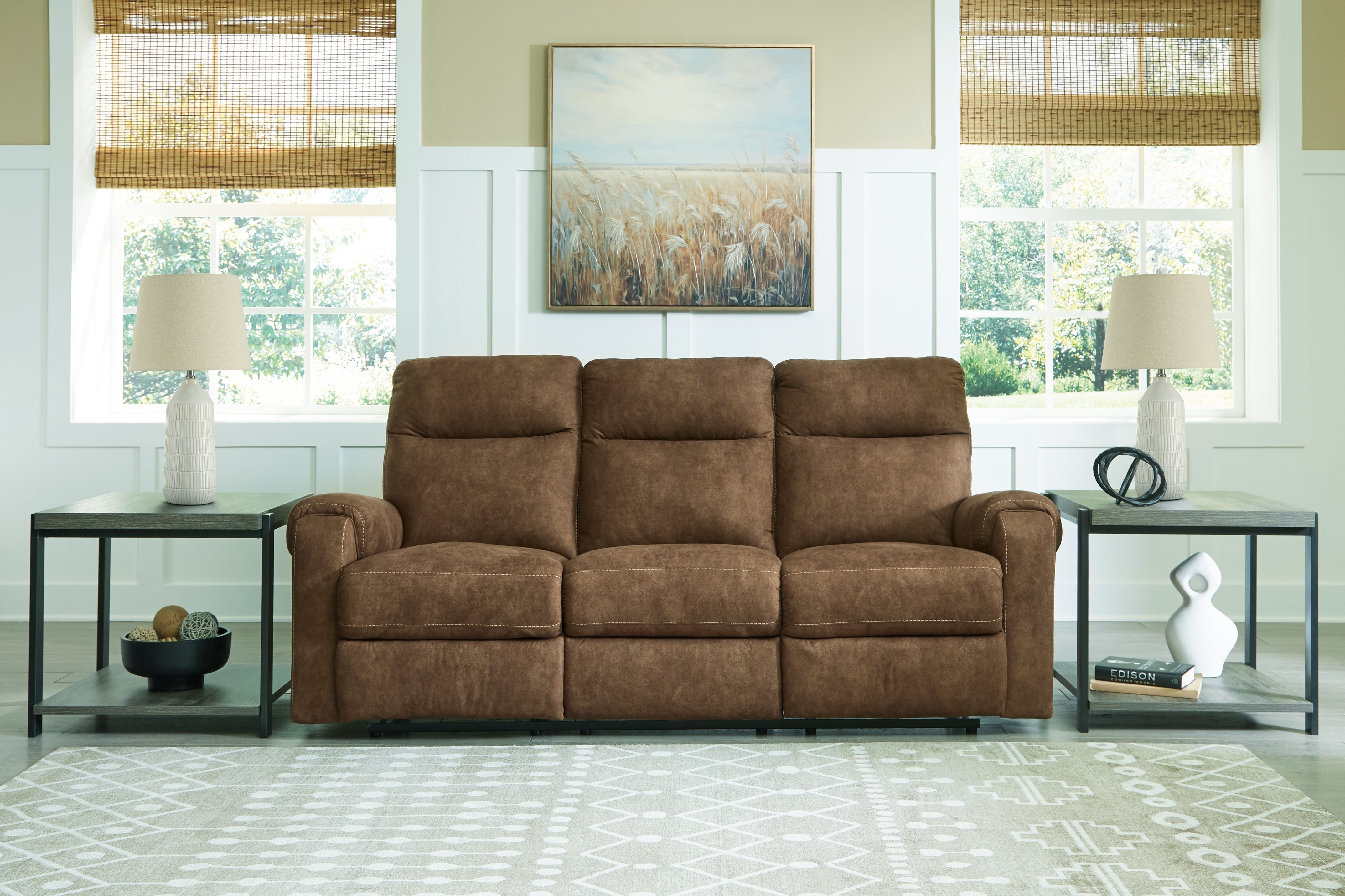 Tampa Furniture Outlet Lutz - Ashley Furniture - Edenwold Living Room - Reclining Sofa / Brindle - 1380588
