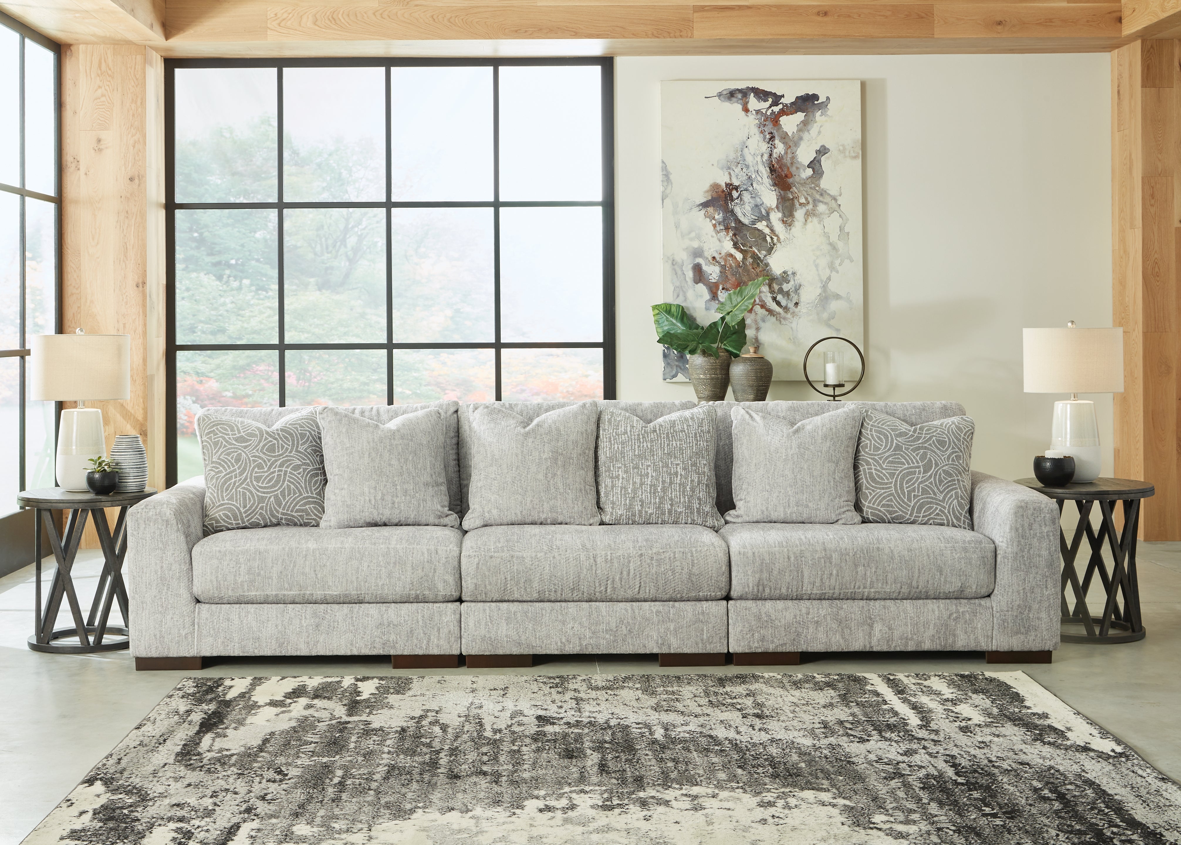 Tampa Furniture Outlet Lutz - Ashley Furniture - Regent Park Sectional - RAF 3-Piece Sectional Sofa / Pewter - 14404S5