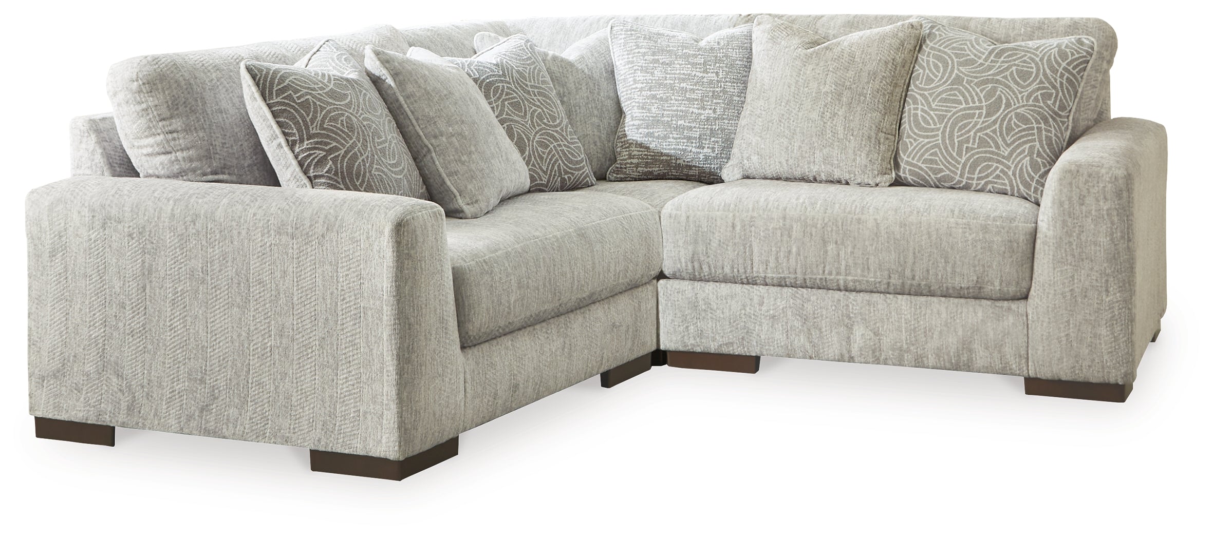 Tampa Furniture Outlet Lutz - Ashley Furniture - Regent Park Sectional - RAF 3-Piece Sectional / Pewter - 14404S1