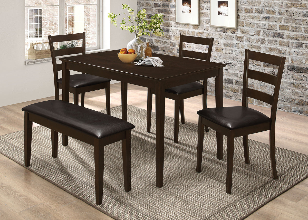 Tampa Furniture Outlet - Coaster - Guillen 5-piece Rectangular Dining Table Set Cappuccino - 150232