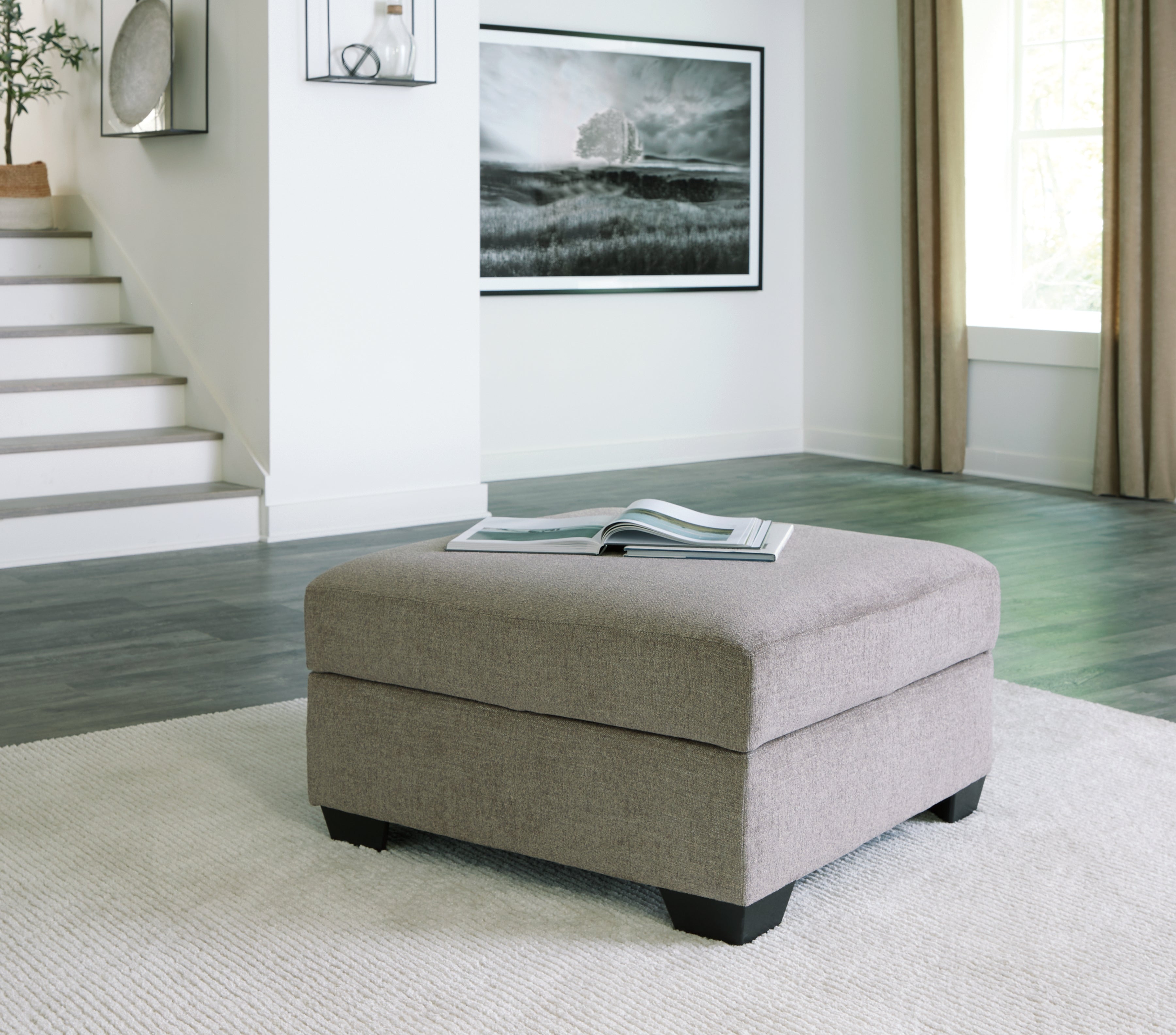Tampa Furniture Outlet Lutz - Ashley Furniture - Creswell Living Room - Ottoman With Storage / Stone - 1530511