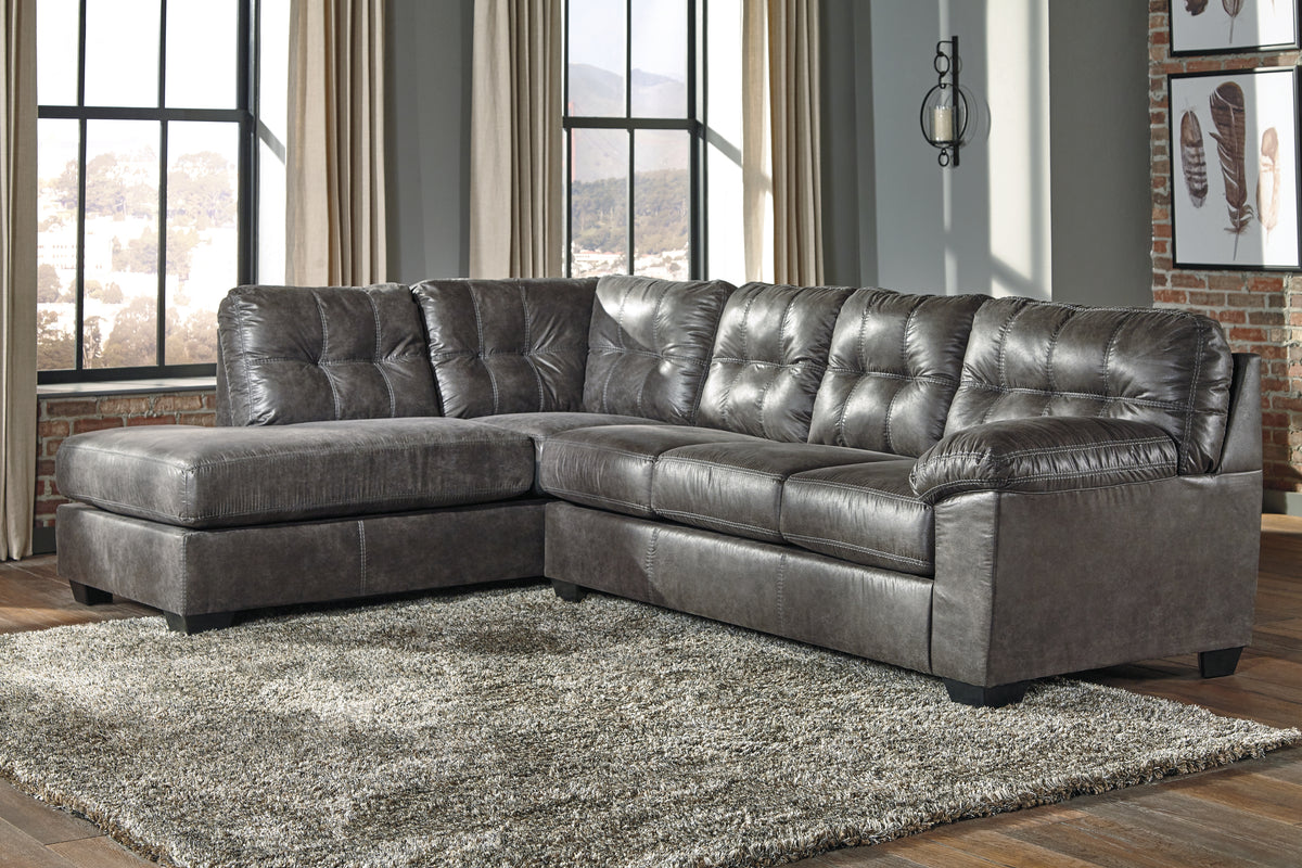 Tampa Furniture Outlet Lutz - Ashley Furniture - Fallston Sectional - RAF 2-Piece Sectional with Chaise / Slate - 17221S1