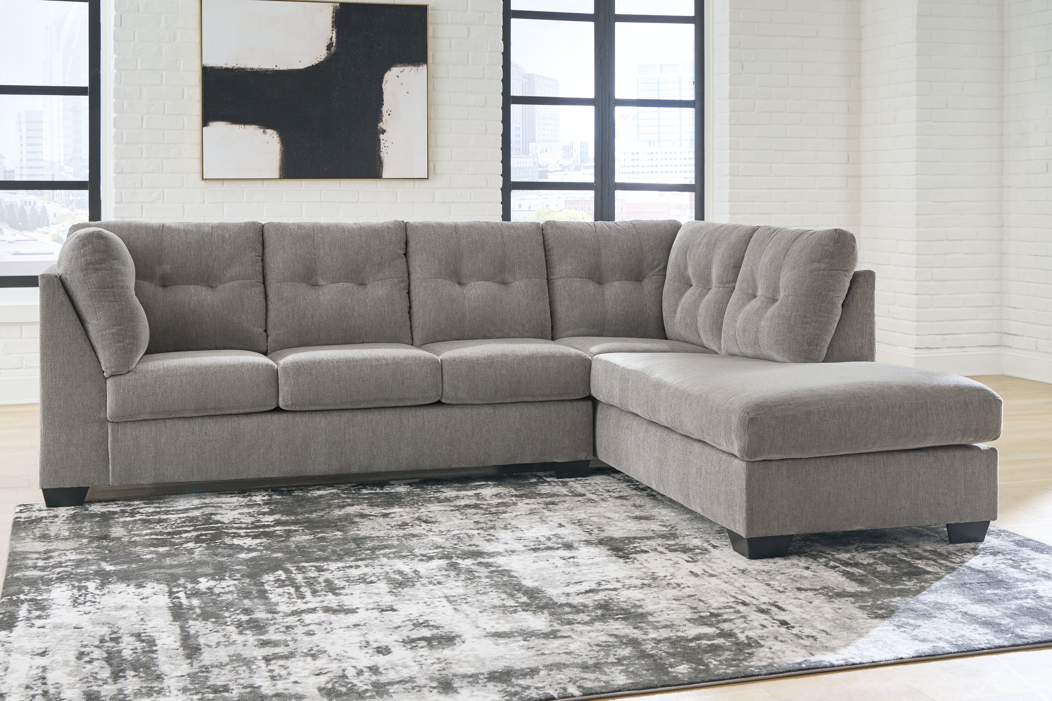 Tampa Furniture Outlet Lutz - Ashley Furniture - Lanelly Sectional - LAF 2-Piece Sectional with Chaise / Alloy - 17504S1