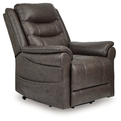 Tampa Furniture Outlet Lutz - Ashley Furniture - Oatman Living Room - Power Lift Recliner / Umber - 1800412