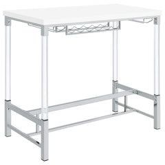 Tampa Furniture Outlet - Coaster - Norcrest 47-inch Acrylic Leg Bar Table White High Gloss - 182101