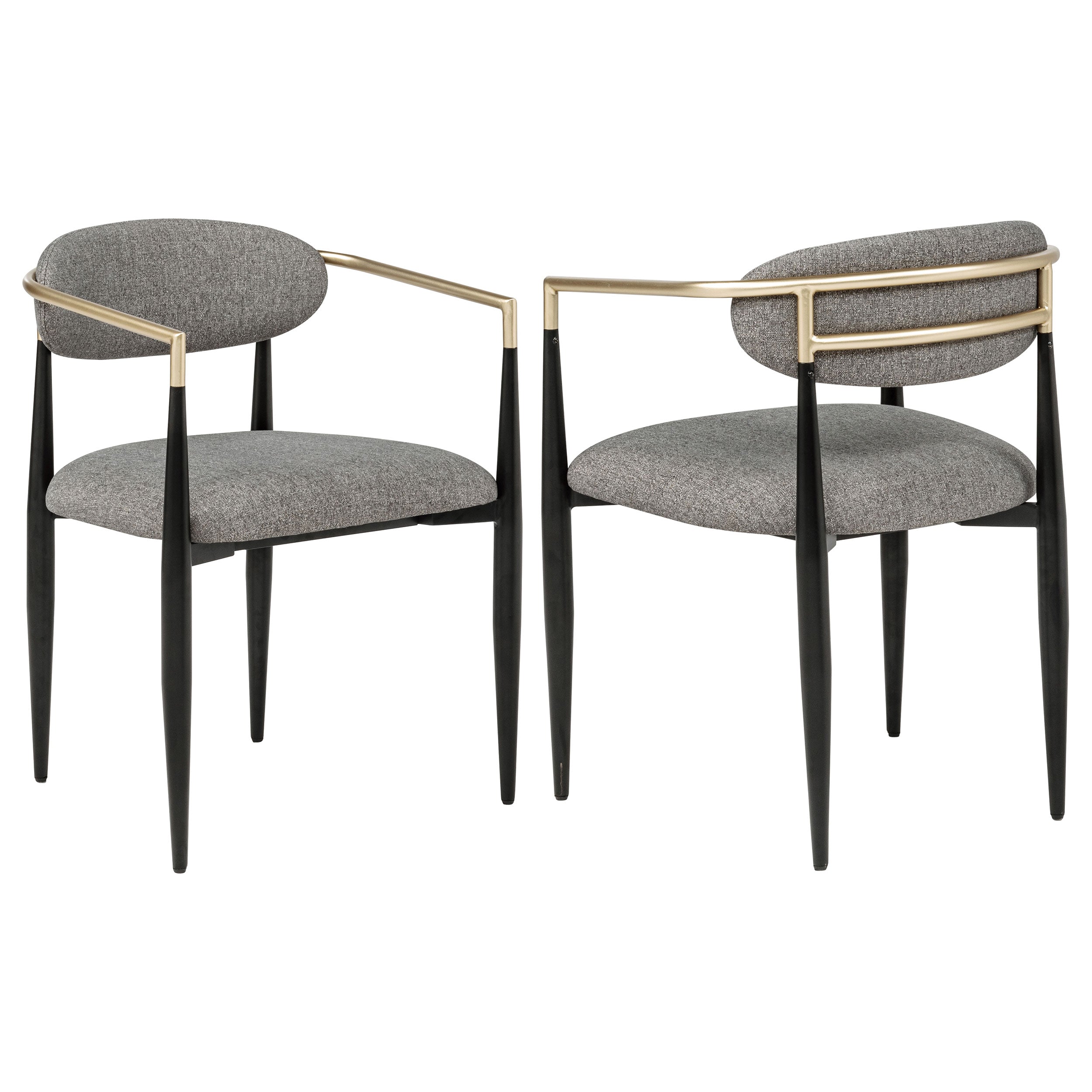 Tampa Furniture Outlet - Coaster - Bradbury Fabric Upholstered Dining Arm Chair Grey (Set of 2) - 182682