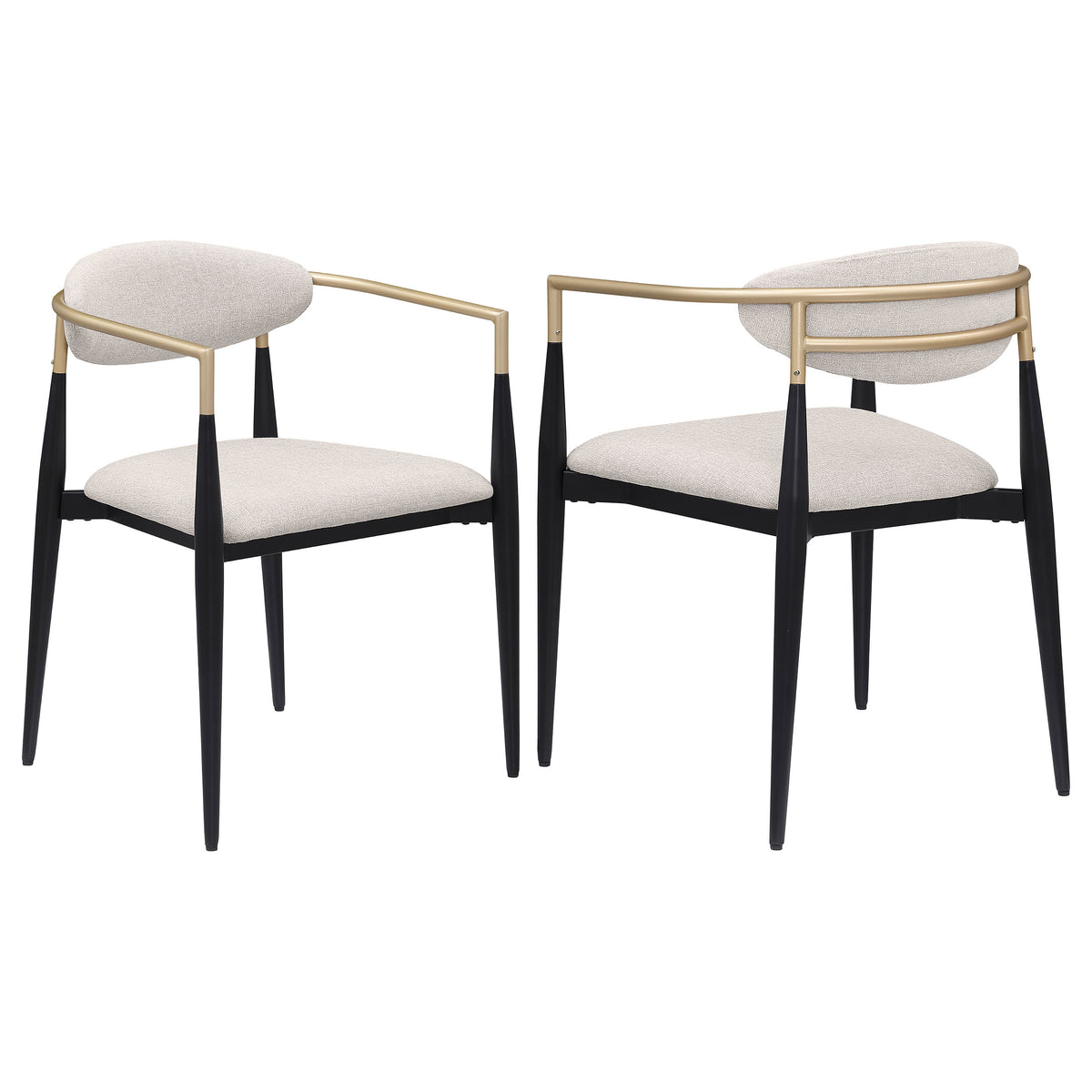 Tampa Furniture Outlet - Coaster - Bradbury Fabric Upholstered Dining Arm Chair Beige (Set of 2) - 182692