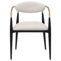 Bradbury Fabric Upholstered Dining Arm Chair Beige (Set of 2)