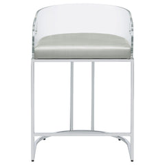 Thermosolis Clear Acrylic Counter Chair Chrome (Set of 2)