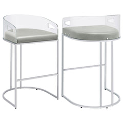 Tampa Furniture Outlet - Coaster - Thermosolis Clear Acrylic Bar Chair Chrome (Set of 2) - 183406