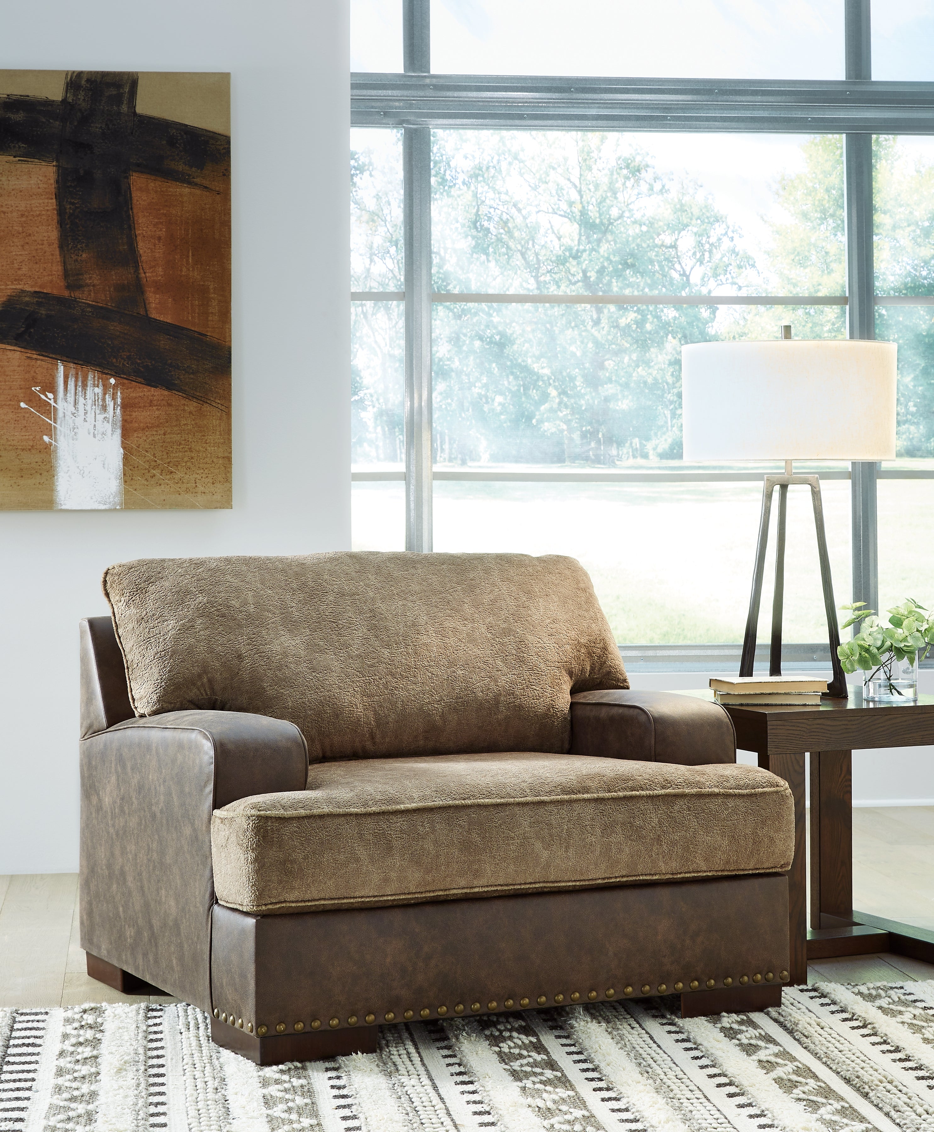 Tampa Furniture Outlet Lutz - Ashley Furniture - Alesbury Living Room - Chair and a Half / Chocolate - 1870423