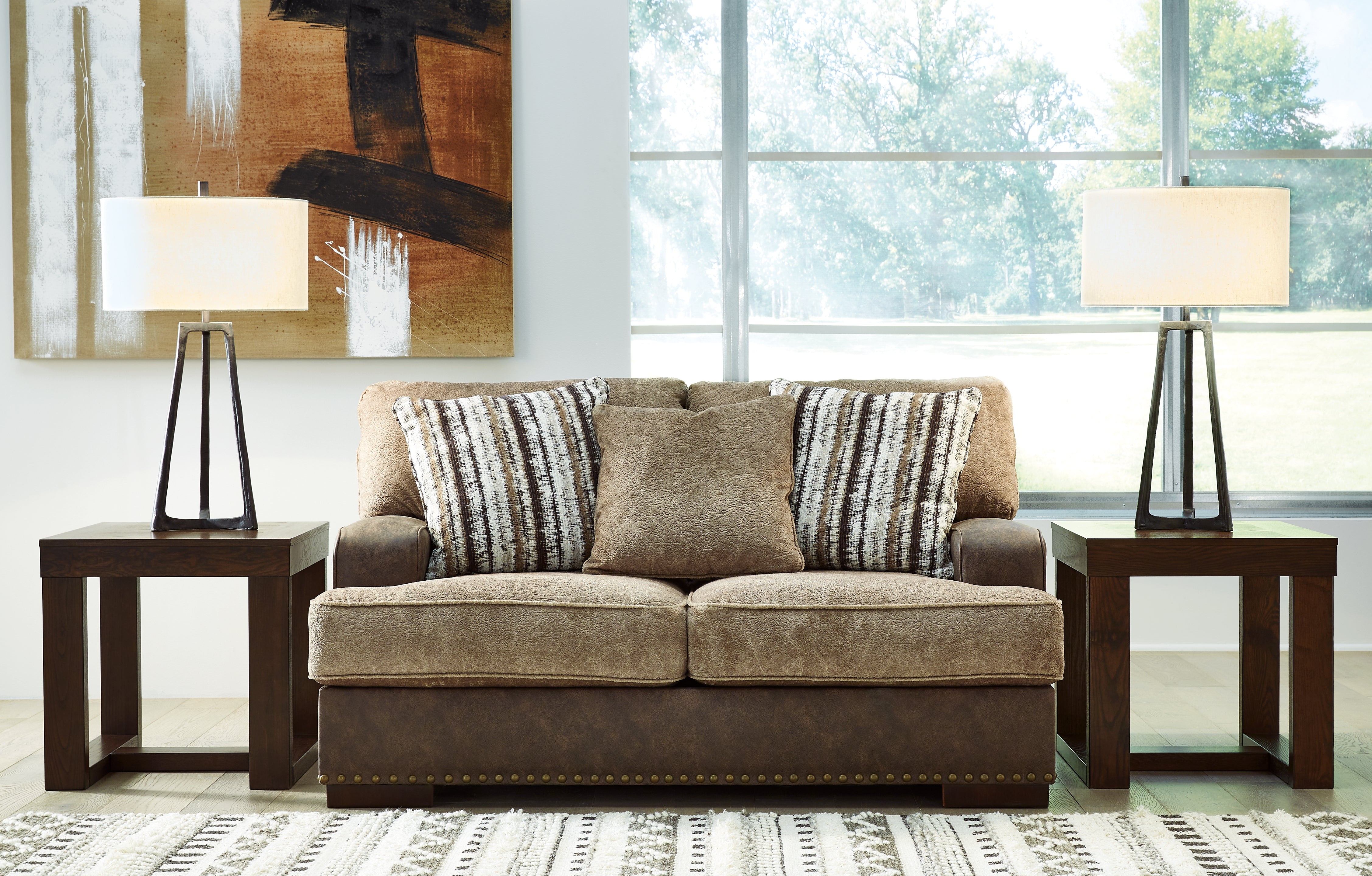 Tampa Furniture Outlet Lutz - Ashley Furniture - Alesbury Living Room - Loveseat / Chocolate - 1870435