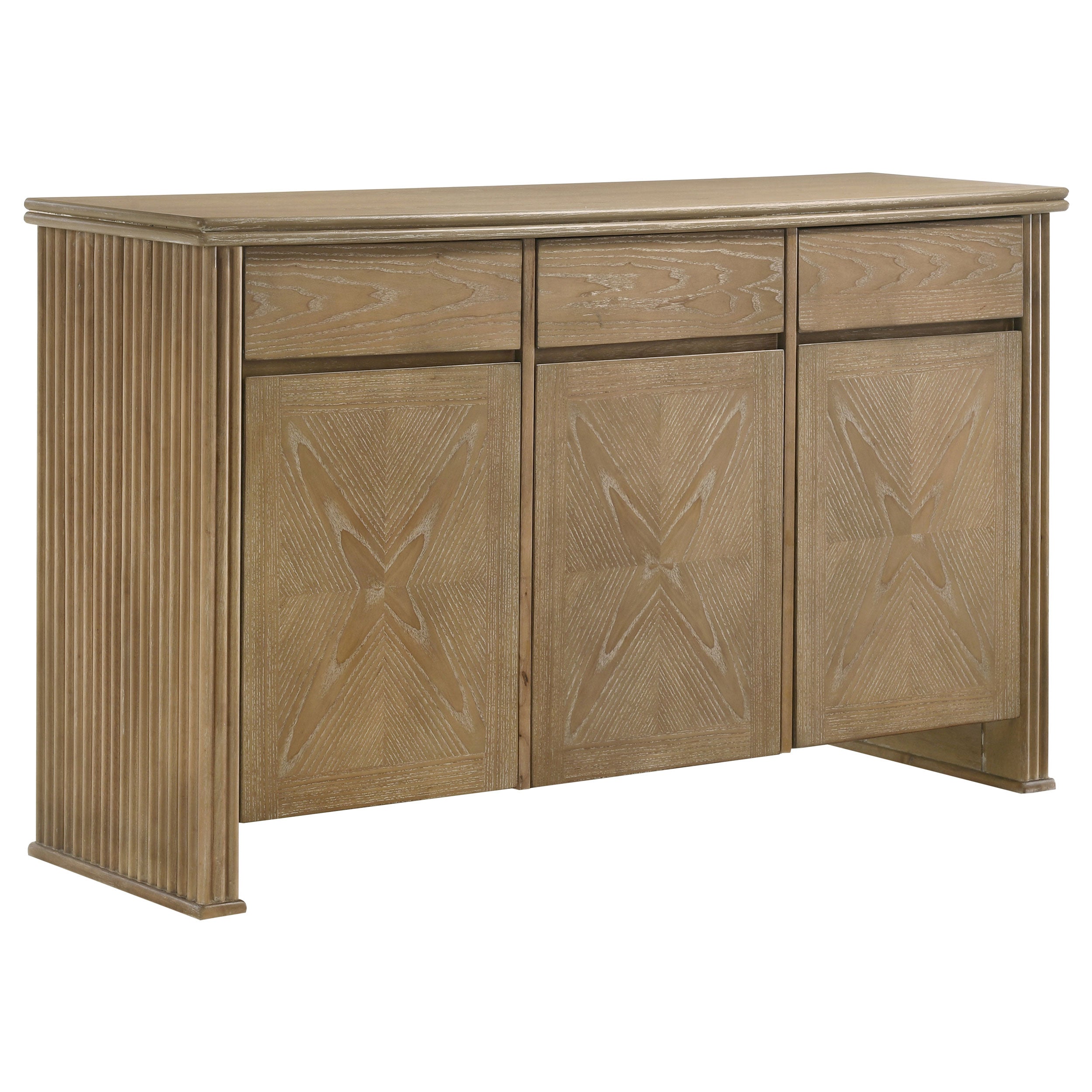 Tampa Furniture Outlet - Coaster - Adina 3-door 59-inch Sideboard Server Distressed Light Brown - 193615