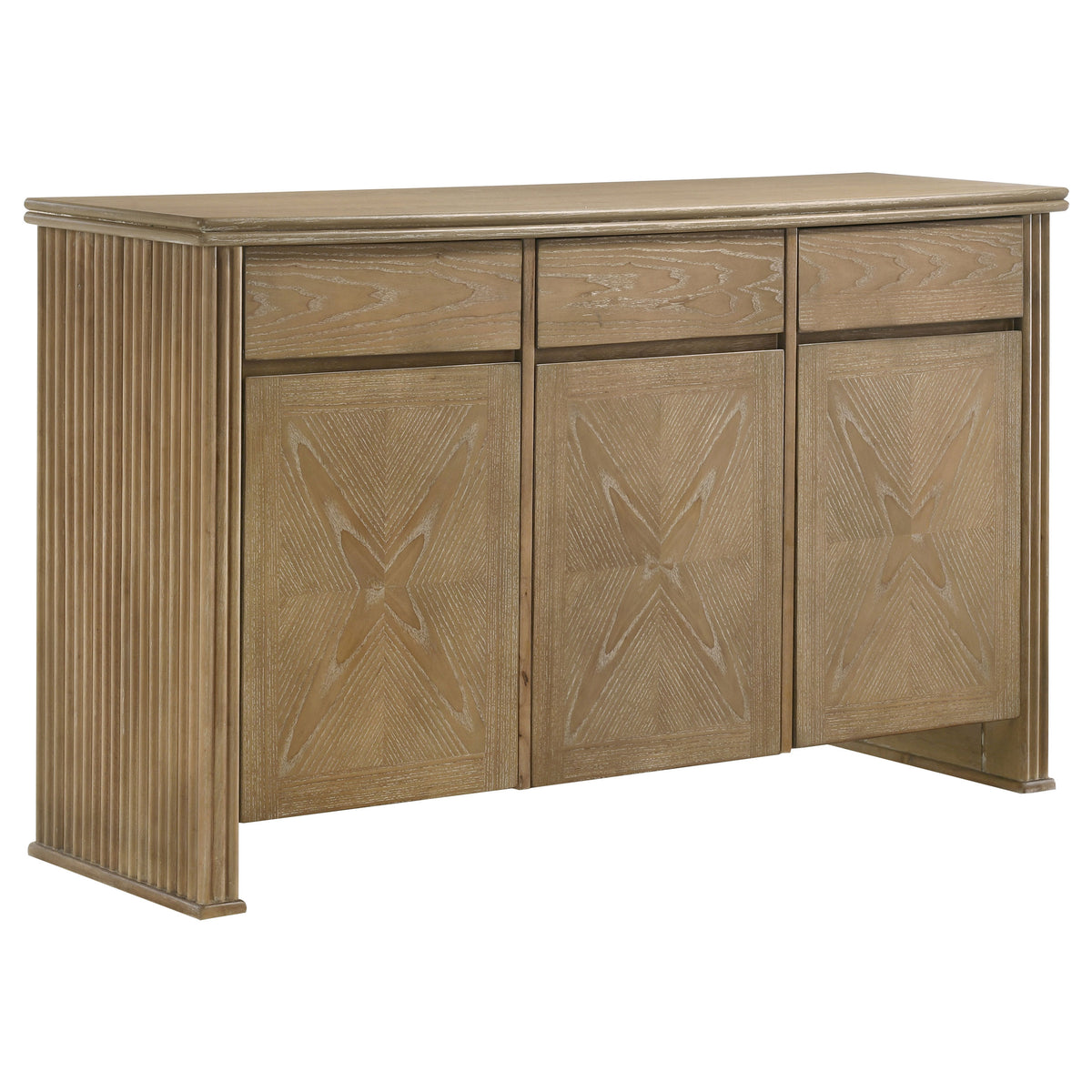 Tampa Furniture Outlet - Coaster - Adina 3-door 59-inch Sideboard Server Distressed Light Brown - 193615