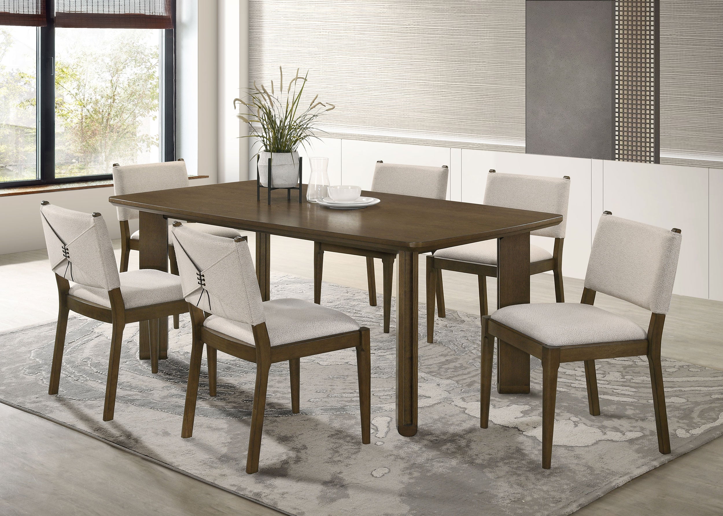 Tampa Furniture Outlet - Coaster - Ottowa 7-piece Rectangular Wood Dining Room Table Set Brown - 193661-S7