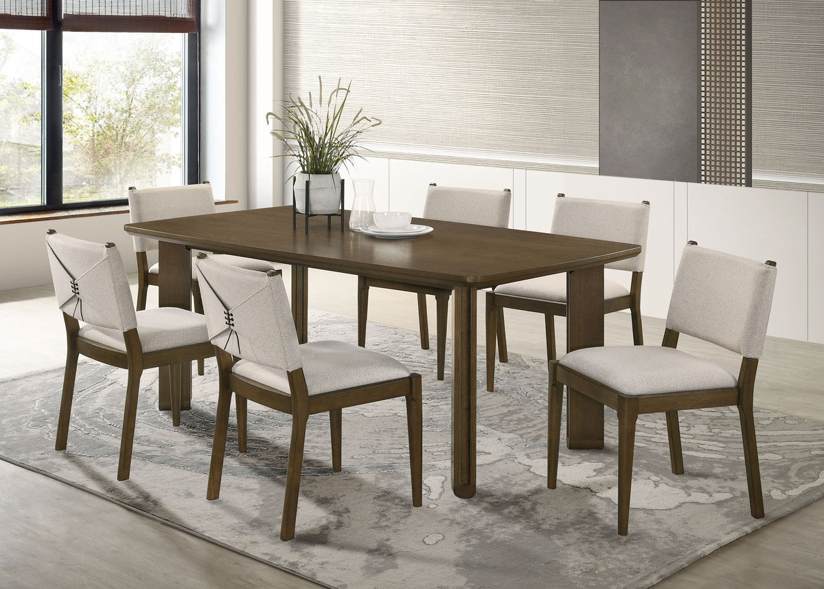 Tampa Furniture Outlet - Coaster - Ottowa 7-piece Rectangular Wood Dining Room Table Set Brown - 193661-S7