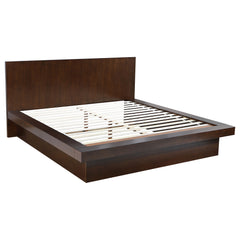 Tampa Furniture Outlet - Coaster - Jessica Wood Eastern King LED Panel Bed Cappuccino - 200711KE