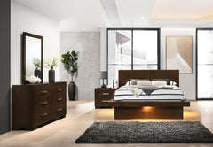 Tampa Furniture Outlet - Coaster - Jessica 4-piece Queen LED Bedroom Set Cappuccino - 200711Q-S4
