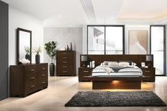 Tampa Furniture Outlet - Coaster - Jessica 6-piece Queen LED Bedroom Set Cappuccino - 200711Q-S6P