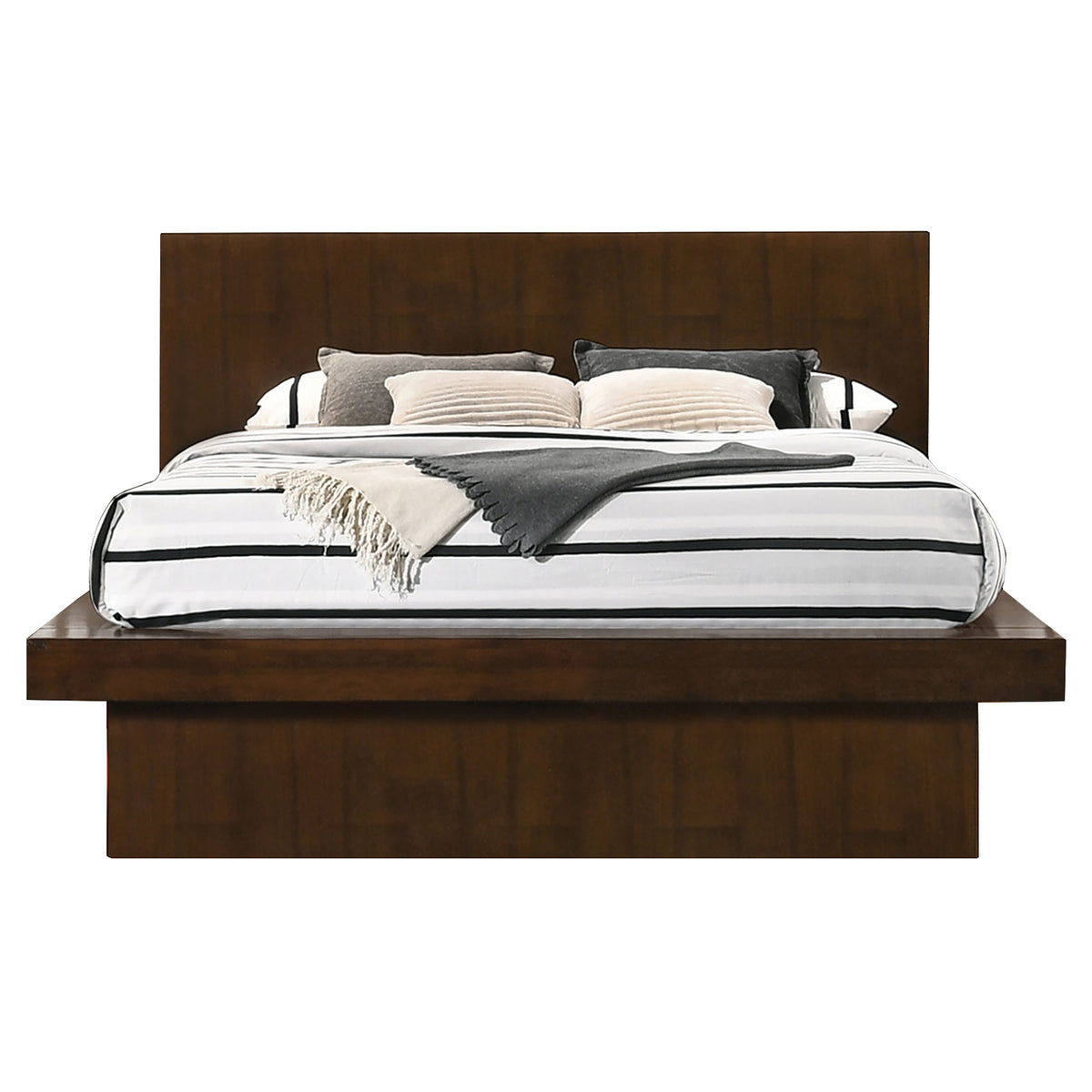 Tampa Furniture Outlet - Coaster - Jessica Wood Queen LED Panel Bed Cappuccino - 200711Q