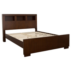 Tampa Furniture Outlet - Coaster - Jessica California King LED Storage Bookcase Bed Cappuccino - 200719KW