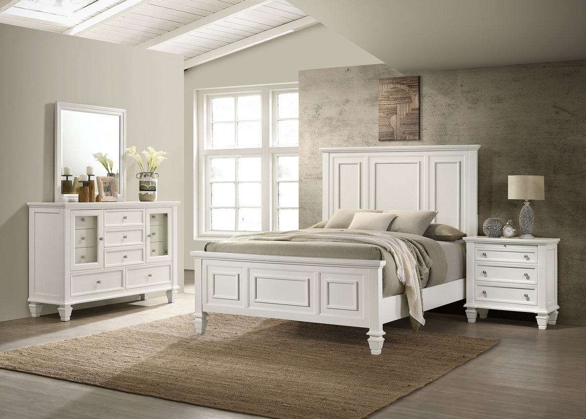 Tampa Furniture Outlet - Coaster - Sandy Beach 4-piece Eastern King Bedroom Set Cream White - 201301KEN-S4